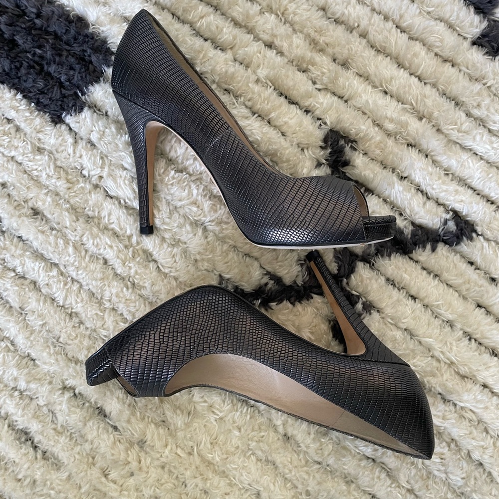 LK Bennett London Nina Bronze faux snakeskin Leather
Peep Toe Heels Size 40 EU
